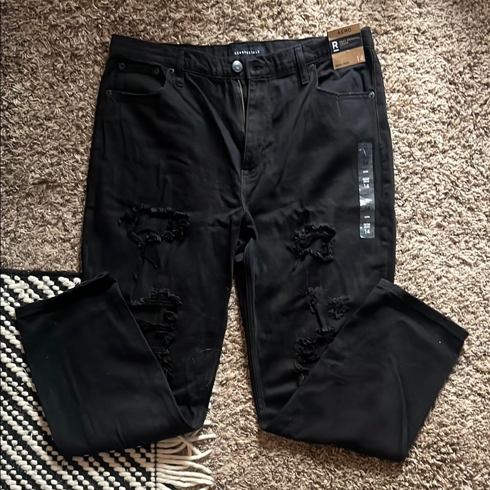 Aeropostale Black Ripped Mom Jeans
